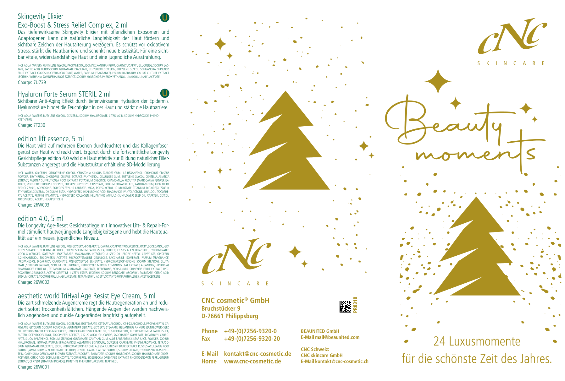 CNC Kosmetik Adventskalender 2026 BEAUTY MOMENTS mit 24 Beauty-Überraschungen