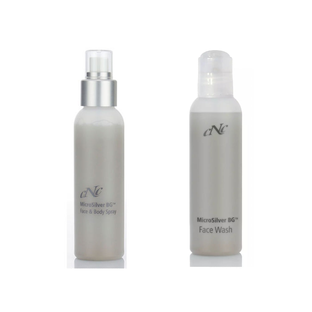 CNC MicroSilver BG™ 1x Face &amp; Body Spray- 1x Face Wash - Sparpaket 200 ml