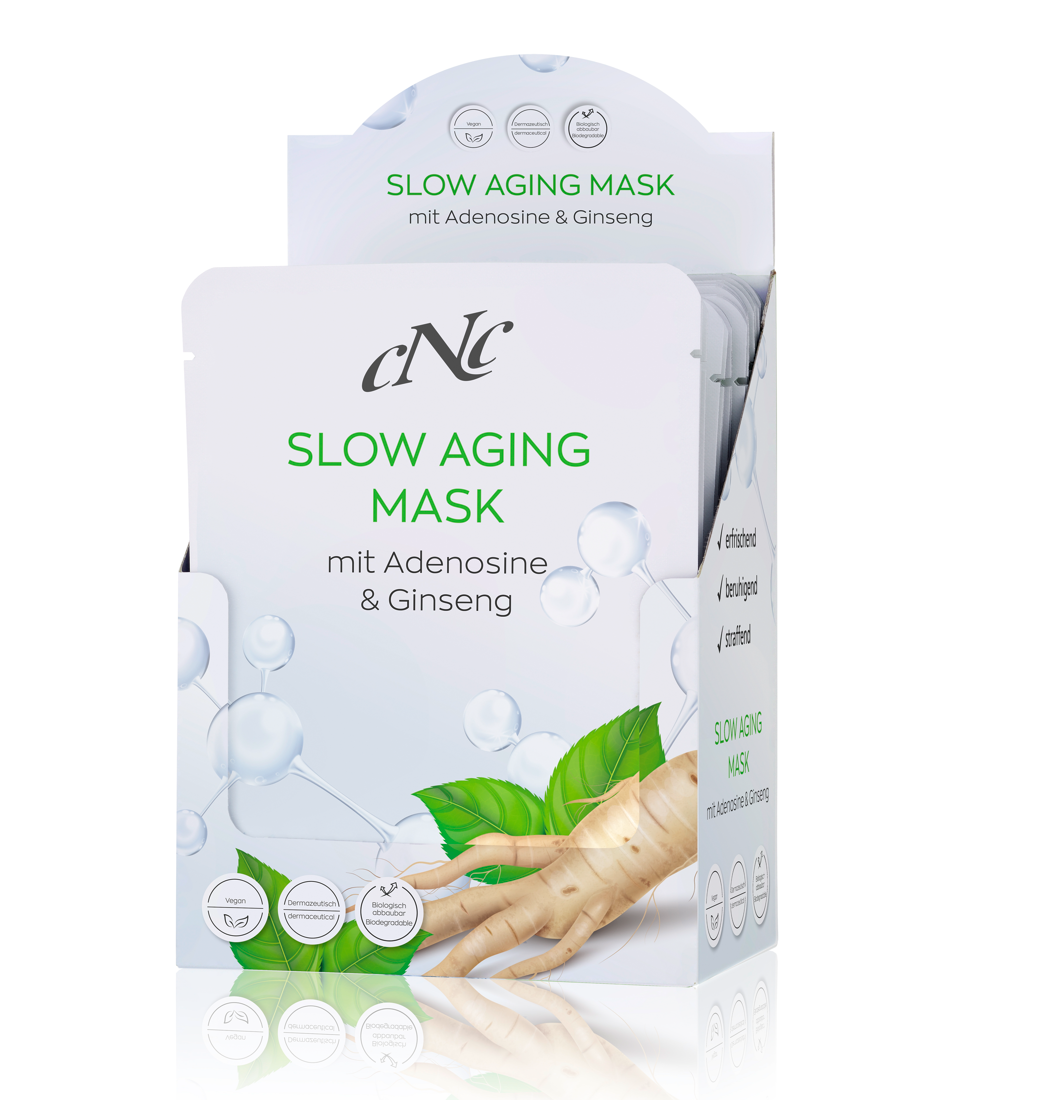 CNC Slow Aging Bio-Cellulose Masken 20er Pack mit Adenosin und Ginseng für reife Haut