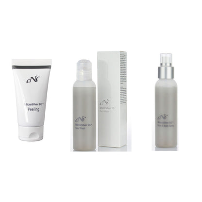 CNC MicroSilver BG™ Peeling - Face Wash - Face &amp; Body Spray - Sparpaket 250 ml