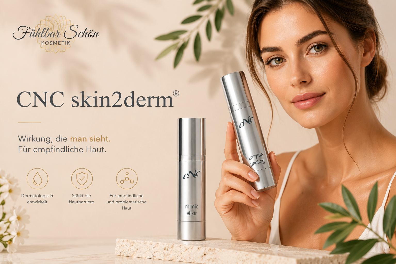 CNC skin2derm® Pflege für empfindliche und problematische Haut zur Unterstützung der natürlichen Hautbarriere