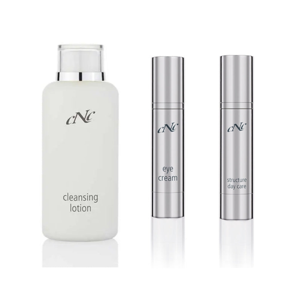 CNC skin2derm® Sparpaket cleansing lotio, eye cream, day care 265 ml